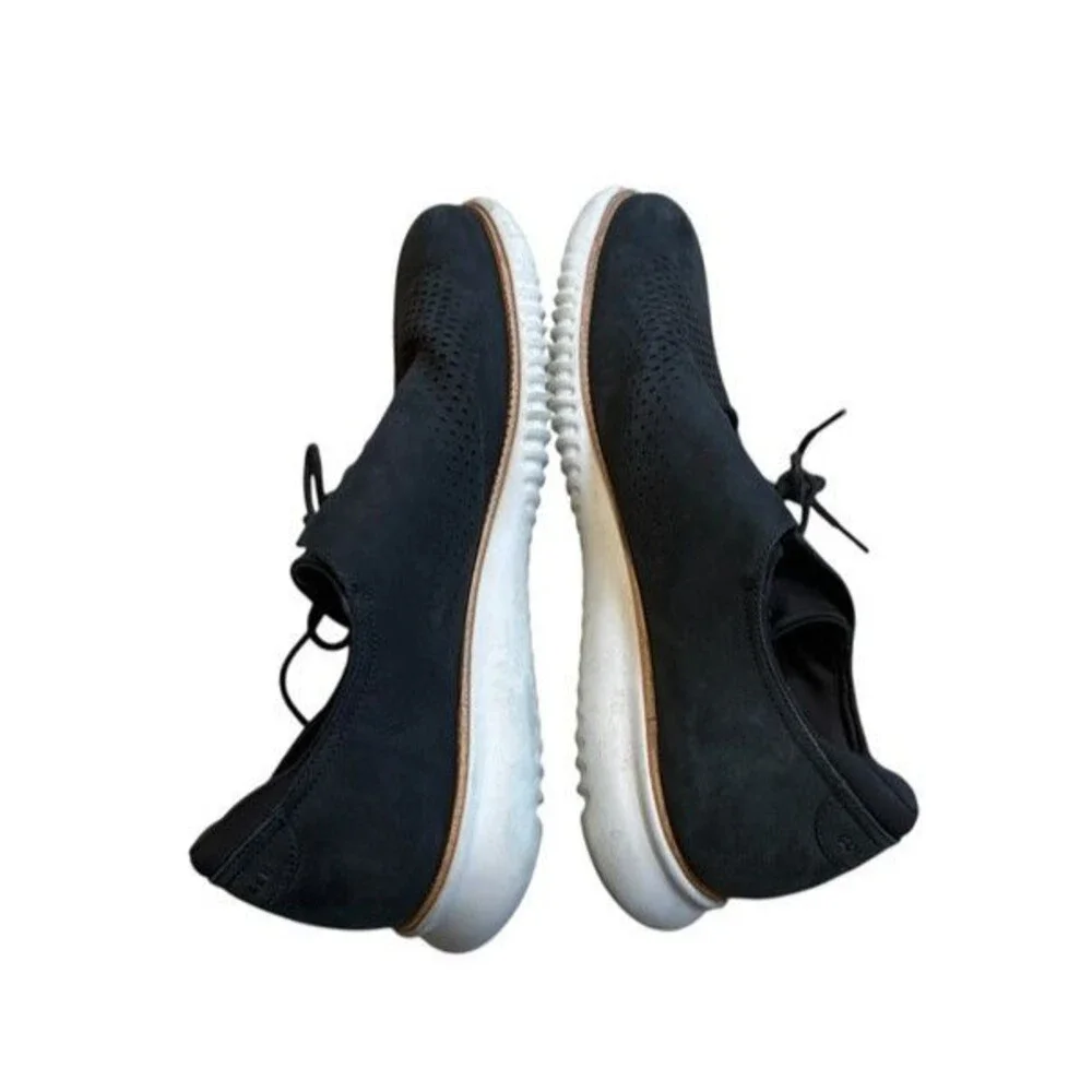 Cole Haan ZeroGrand Black Suede Men's Shoes Size 13 - Preppy - Oxford - Laser